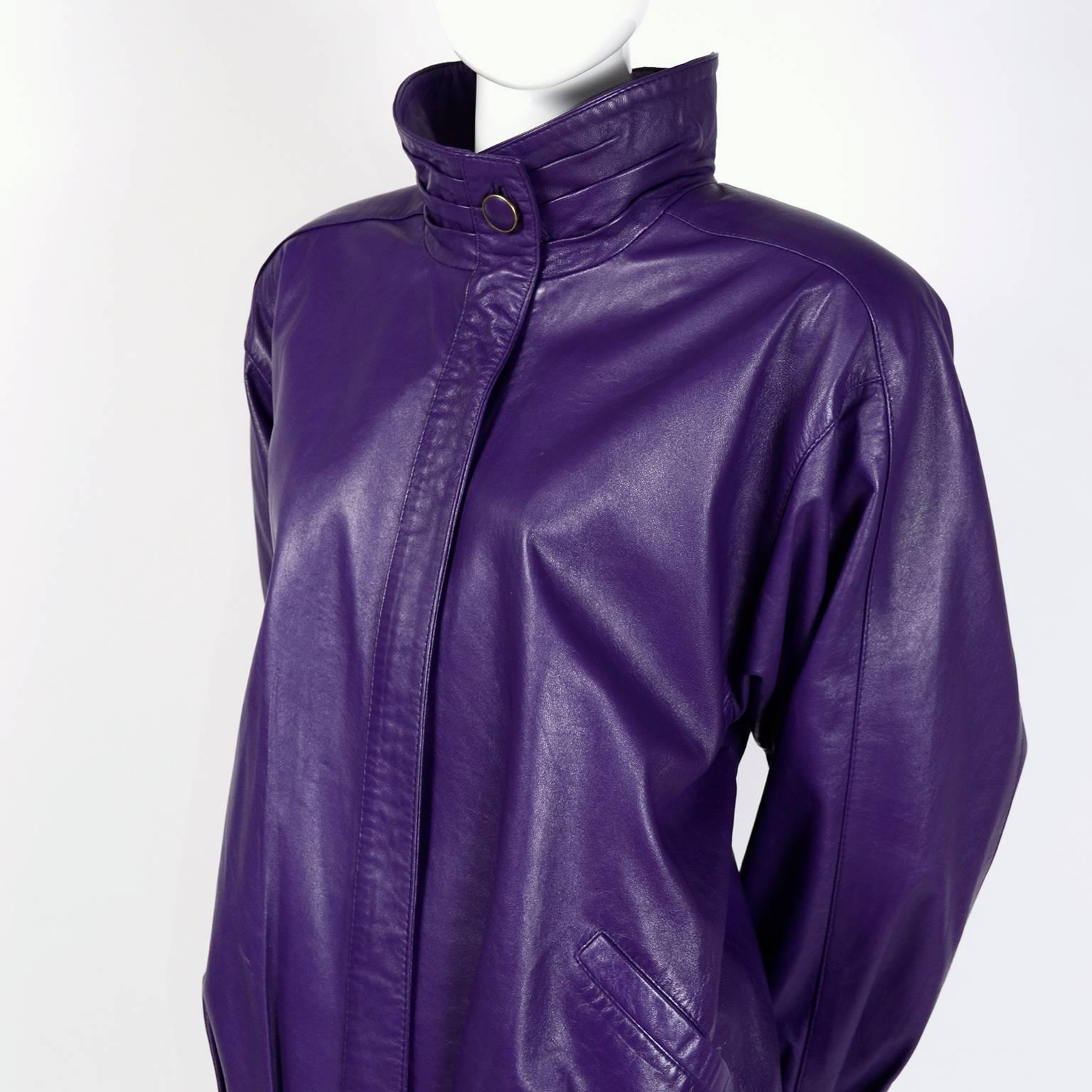 purple leather jacket mens