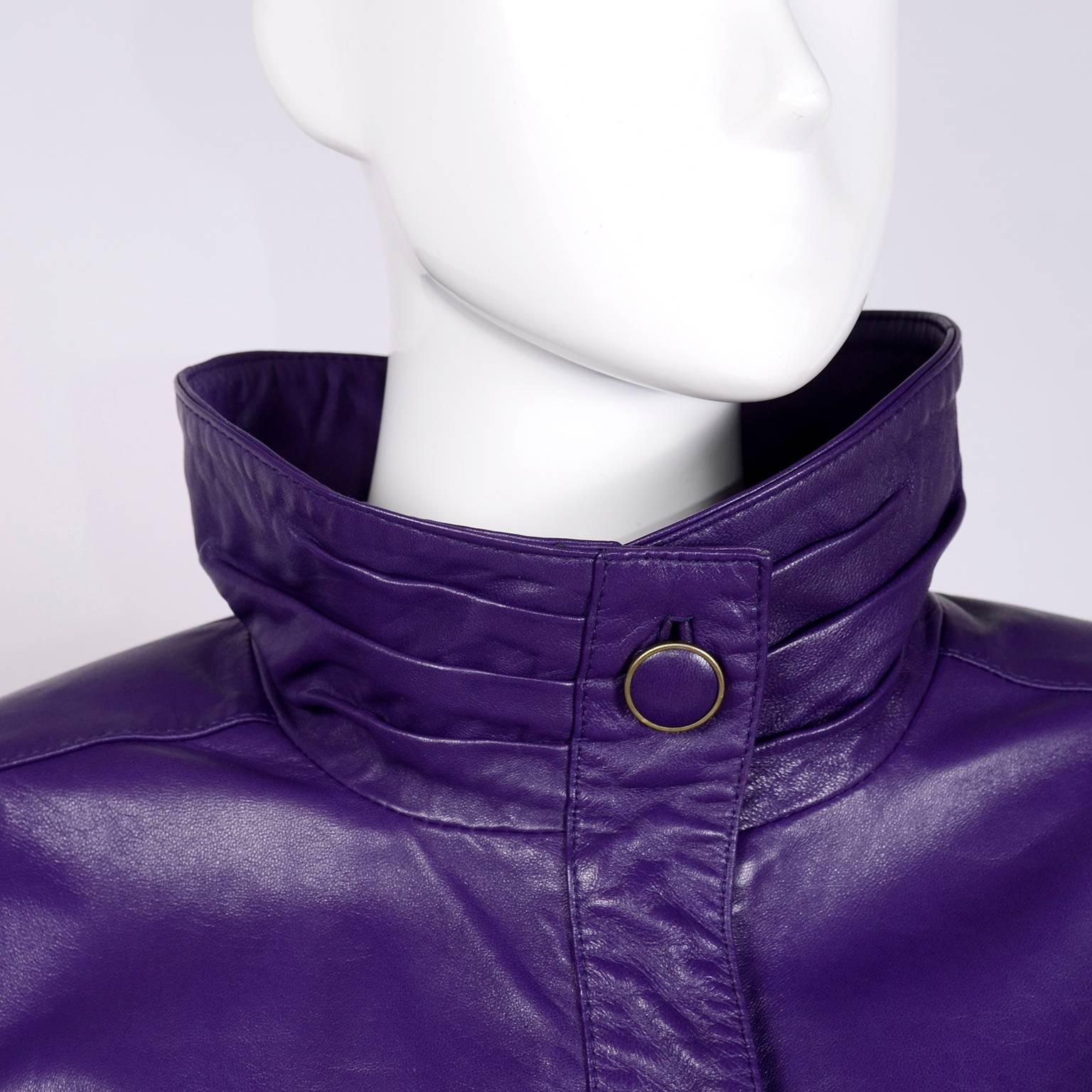 mens purple leather jacket