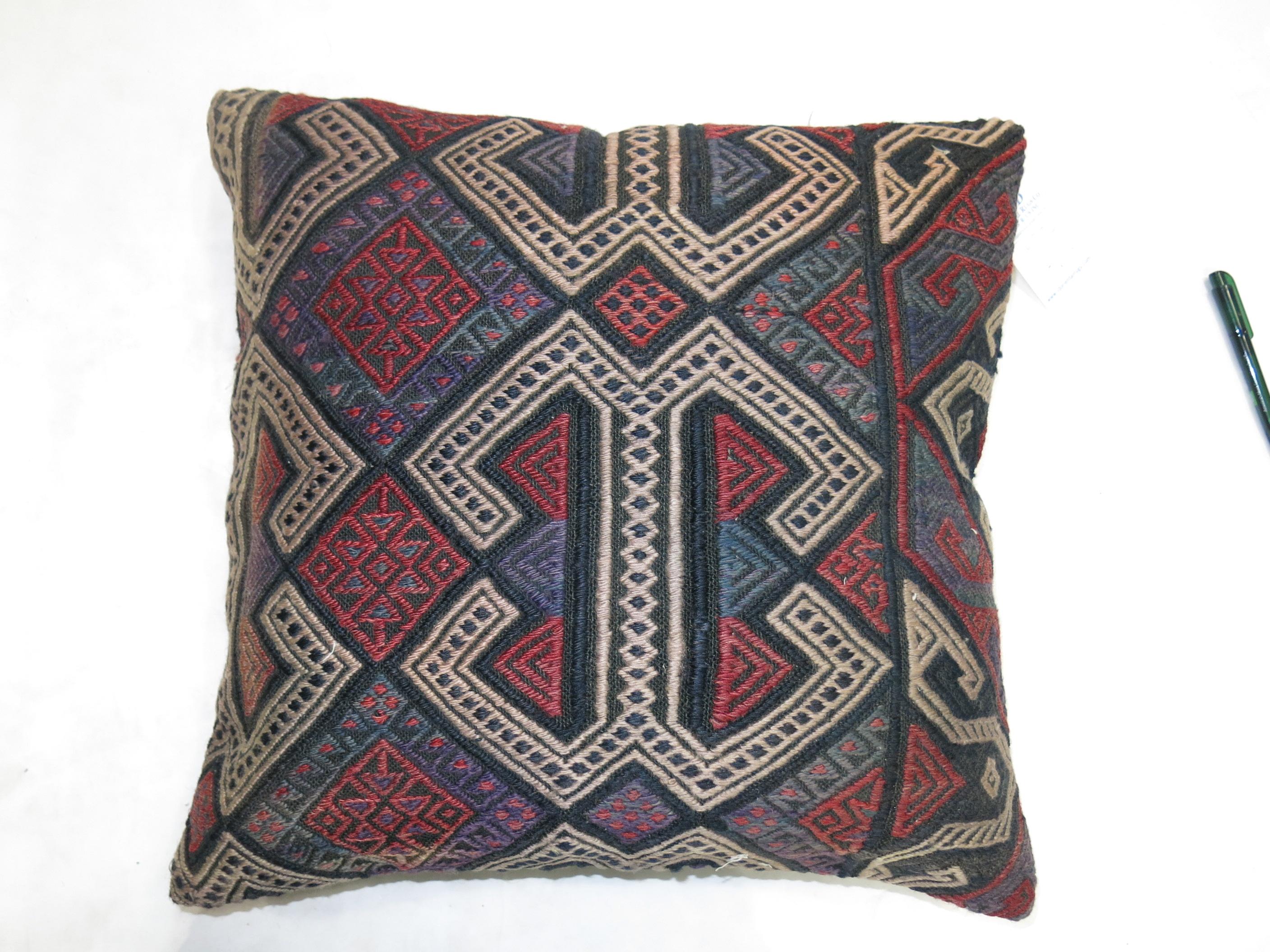 Adirondack Zabihi Collection Tribal Traditional Kilim Pillow For Sale