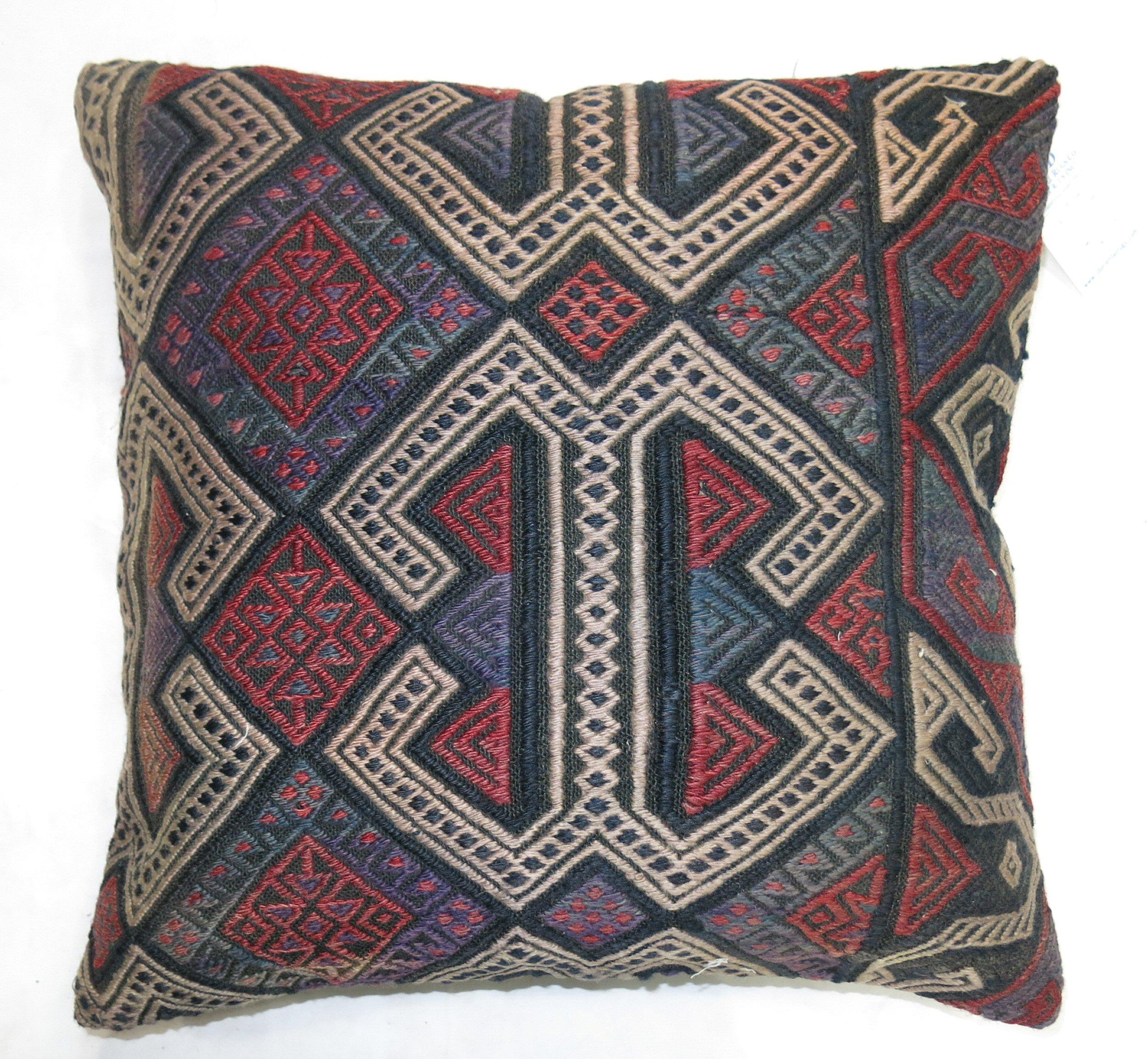 Purple Accent Tribal Traditional Kilim Pillow In Good Condition For Sale In New York, NY