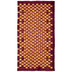 Marron et orange Vintage Midcentury West African Ewe Kente Cloth Textile Fabric