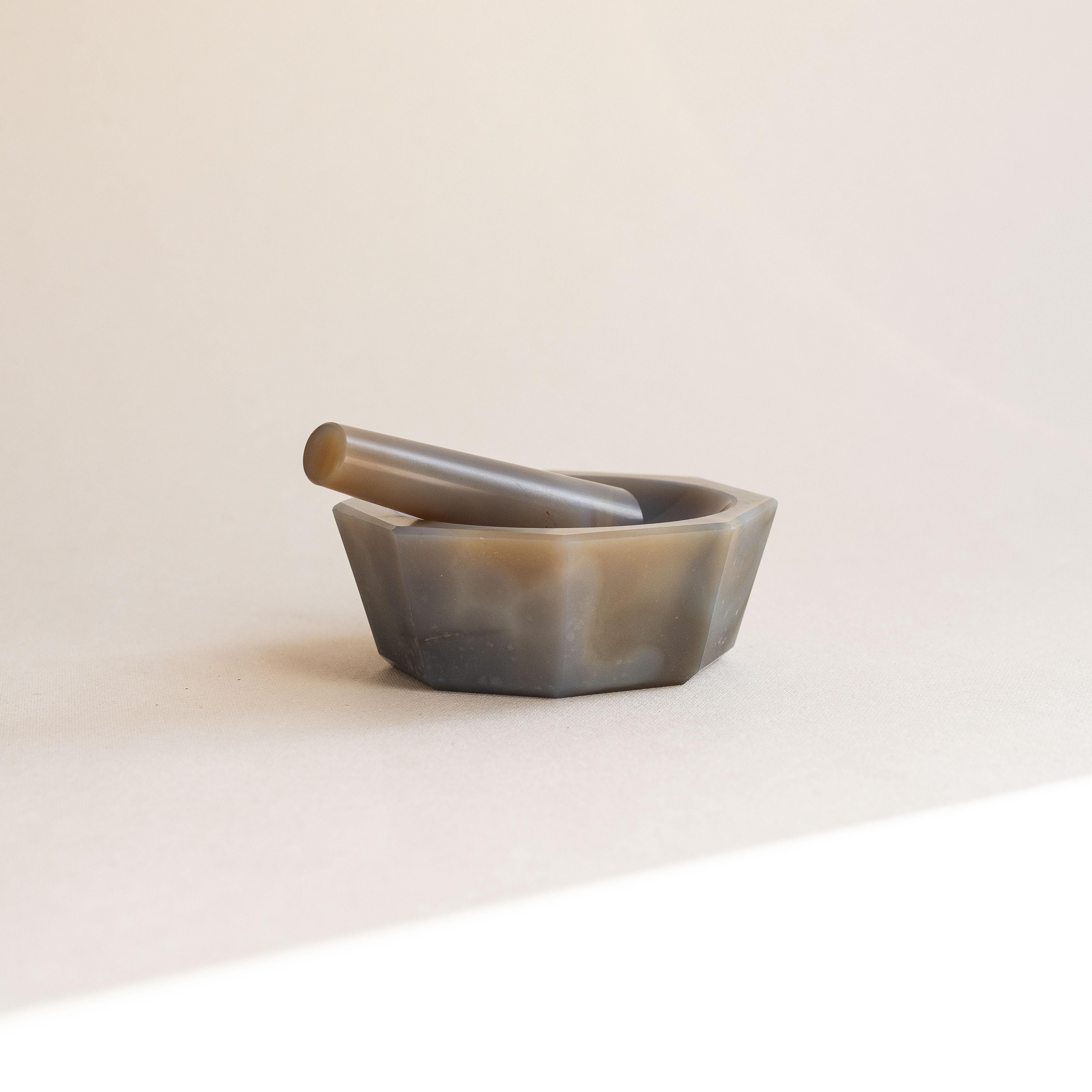 Mid-Century Modern Purple Agate Mortar and Pestle, France 1970s For Sale