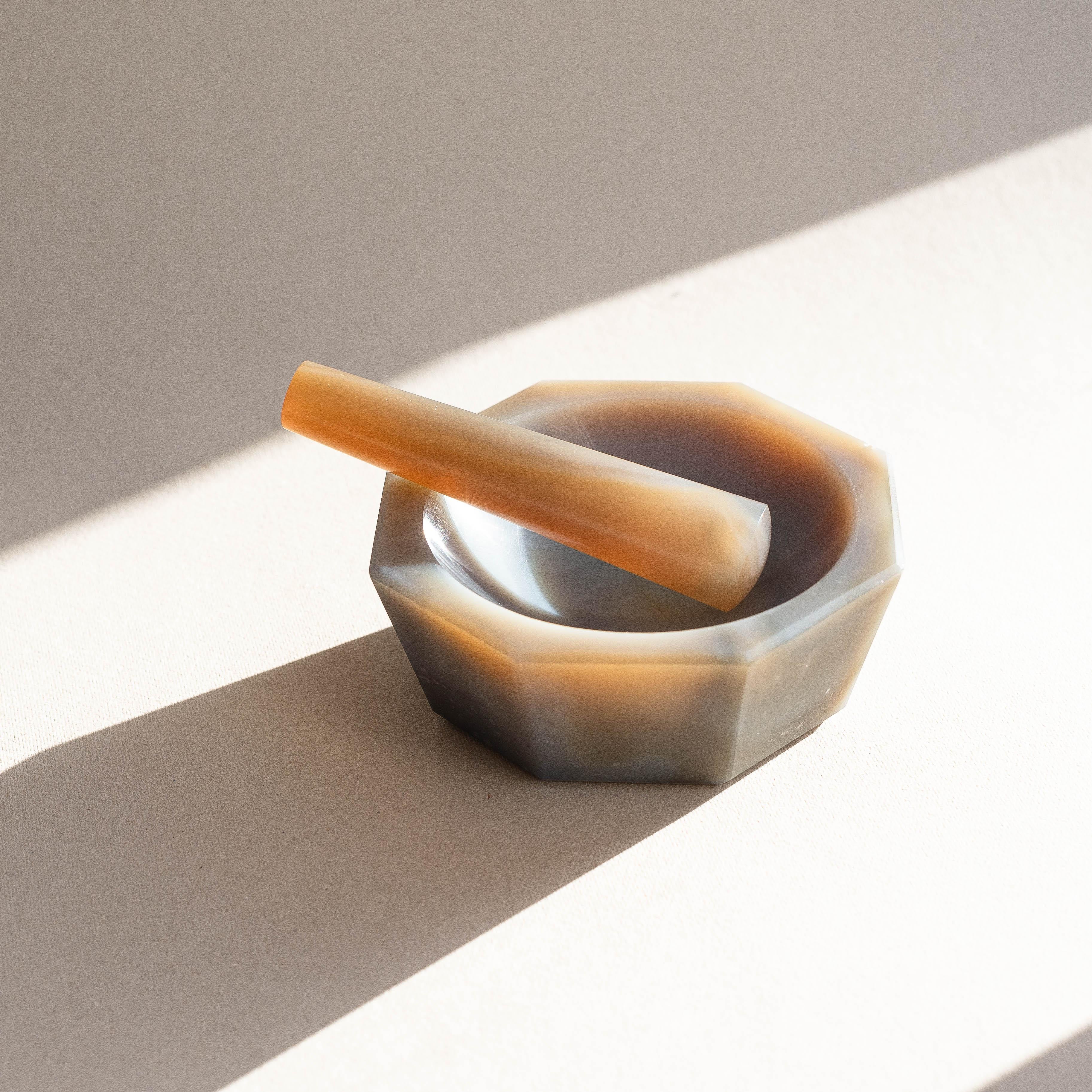 Purple Agate Mortar and Pestle, France 1970s In Good Condition For Sale In ROUEN, FR