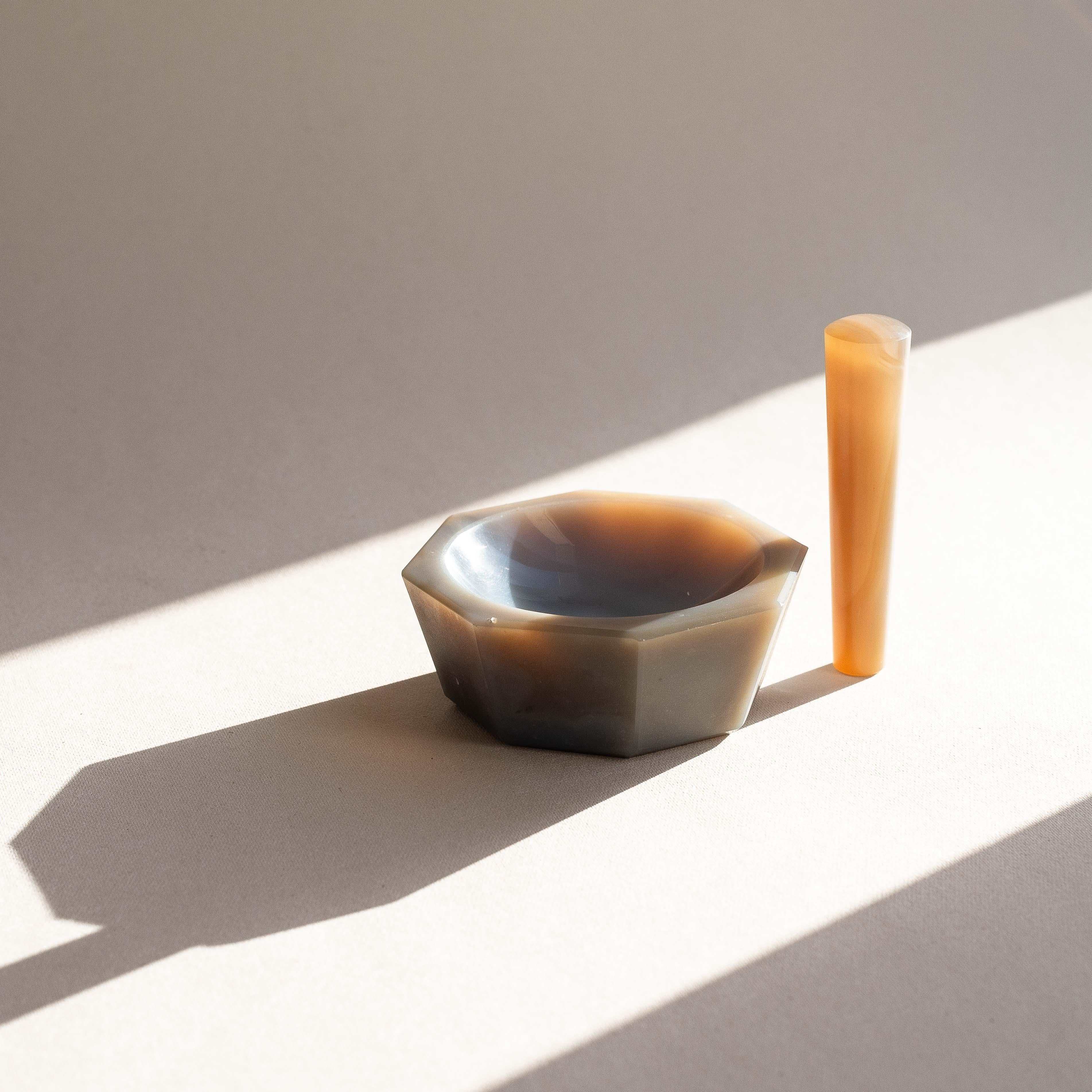 20th Century Purple Agate Mortar and Pestle, France 1970s For Sale