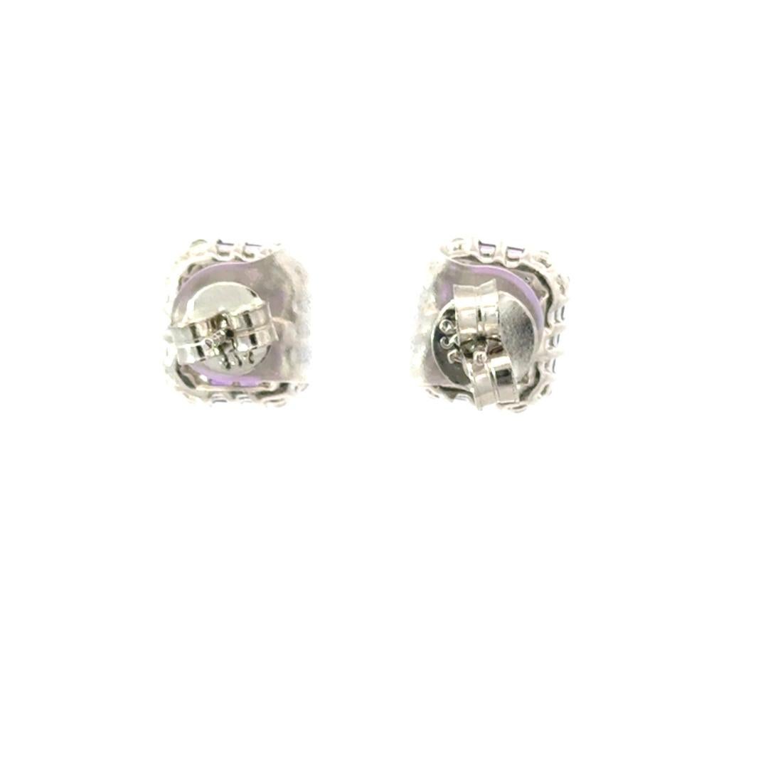 Purple Amethyst 4.15 Carat Sterling Silver Stud Earrings for Mother Gift For Sale 1