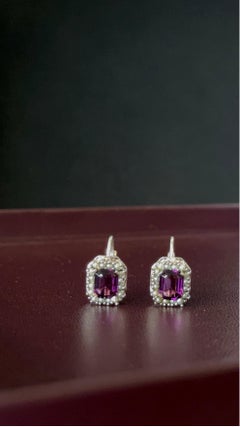 Purple Amethyst and Pearl Accents Sterling Silver Earrings