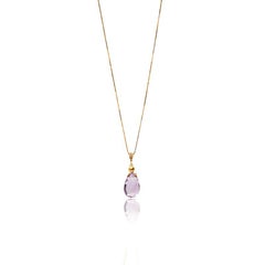 Colgante gota amatista púrpura y diamante blanco