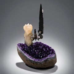 Purple Amethyst & Calcite Mineral Specimen, Artigas, Uruguay