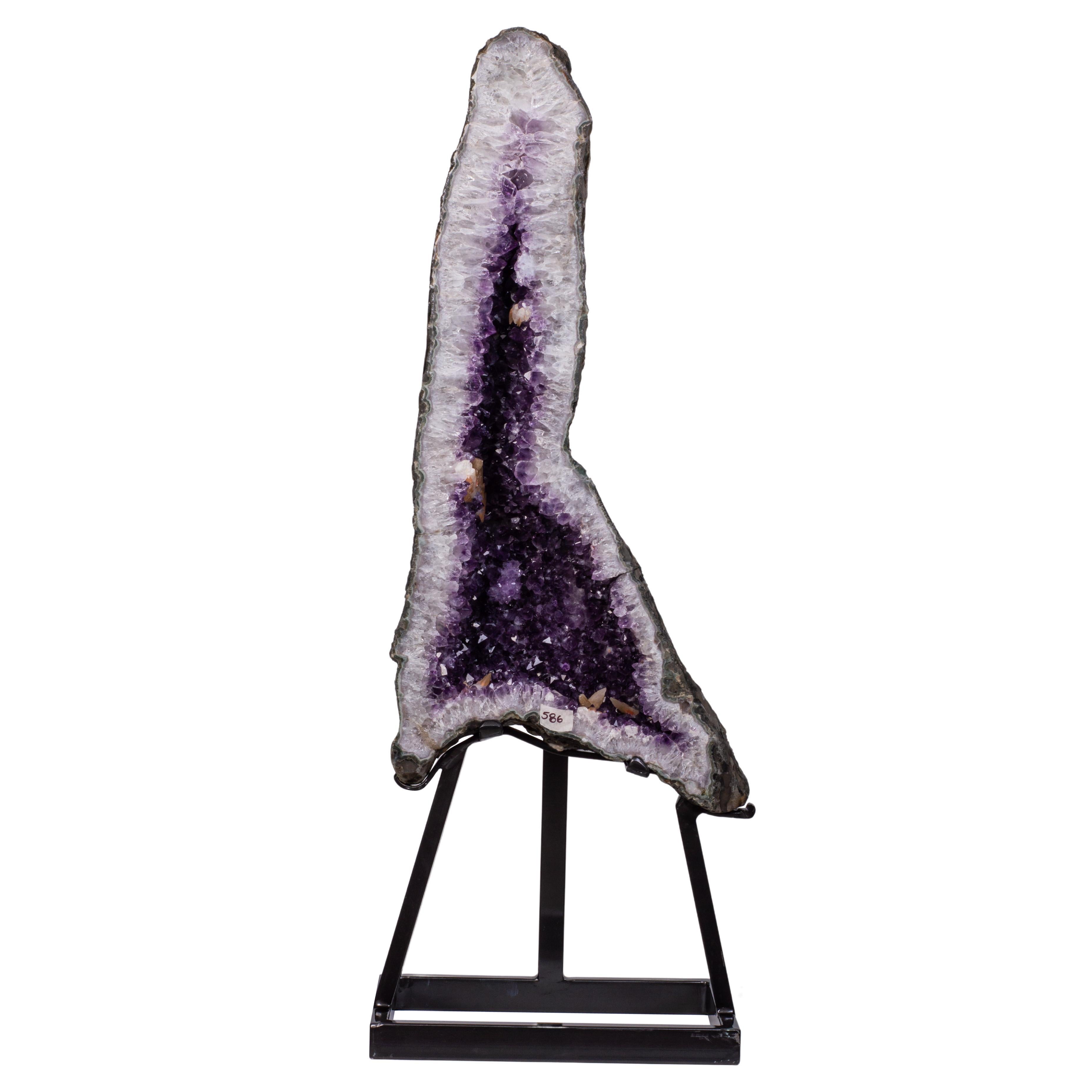 Purple amethyst chapel white calcite Decorative object Sculpture