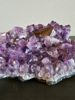 Purple Amethyst Crystal Cluster Slab Calcite Hematite Spike