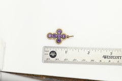 Purple Cross Amethyst Vintage Cross 18 Karat two tone Gold and Sterling Silver