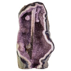 Purple Amethyst White Calcite Grey Agate Quartz Decorative Object Crystal Rock