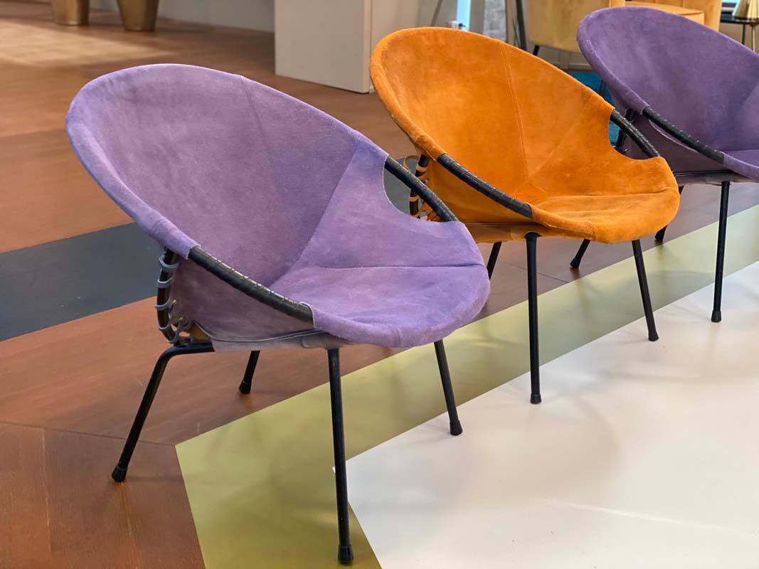 Mid-20th Century Purple an Orange Balloon Chairs from Lusch & Co., Germany, 1960s