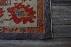 Purple and Beige Handmade Wool Distressed Anatolian Turkish Oushak Rug
