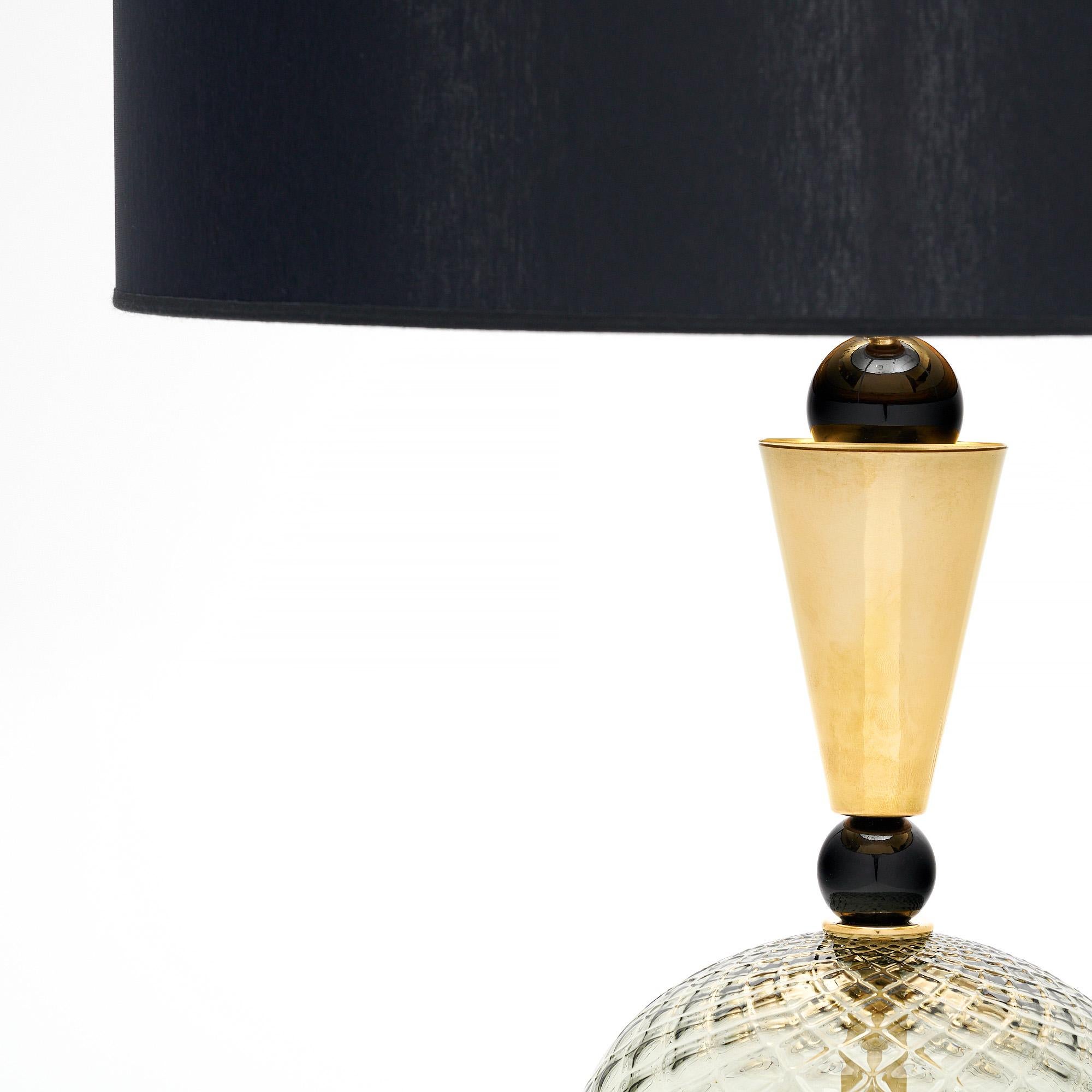 Mid-Century Modern Purple and Black Murano Glass Lamps