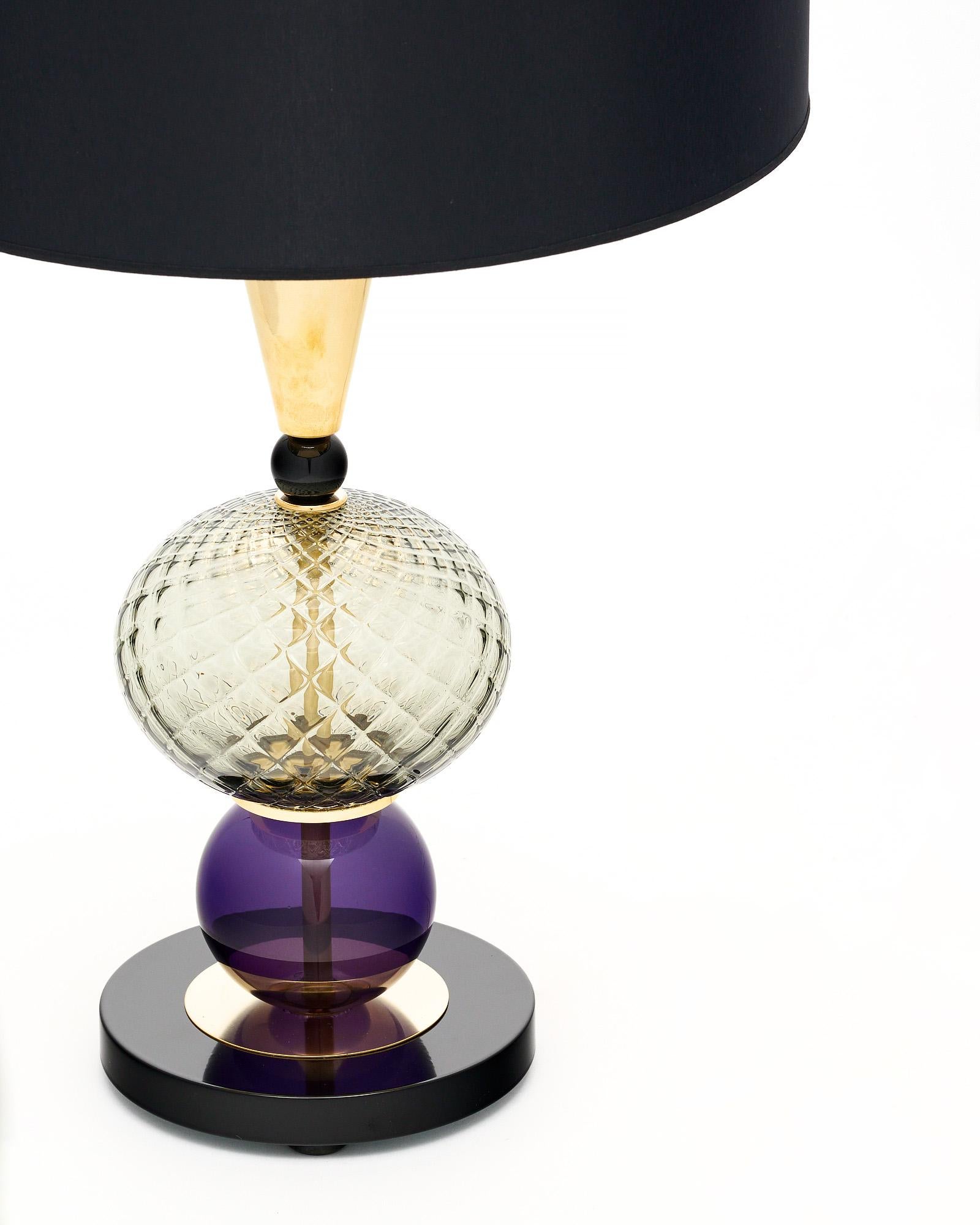 Purple and Black Murano Glass Lamps In New Condition In Austin, TX