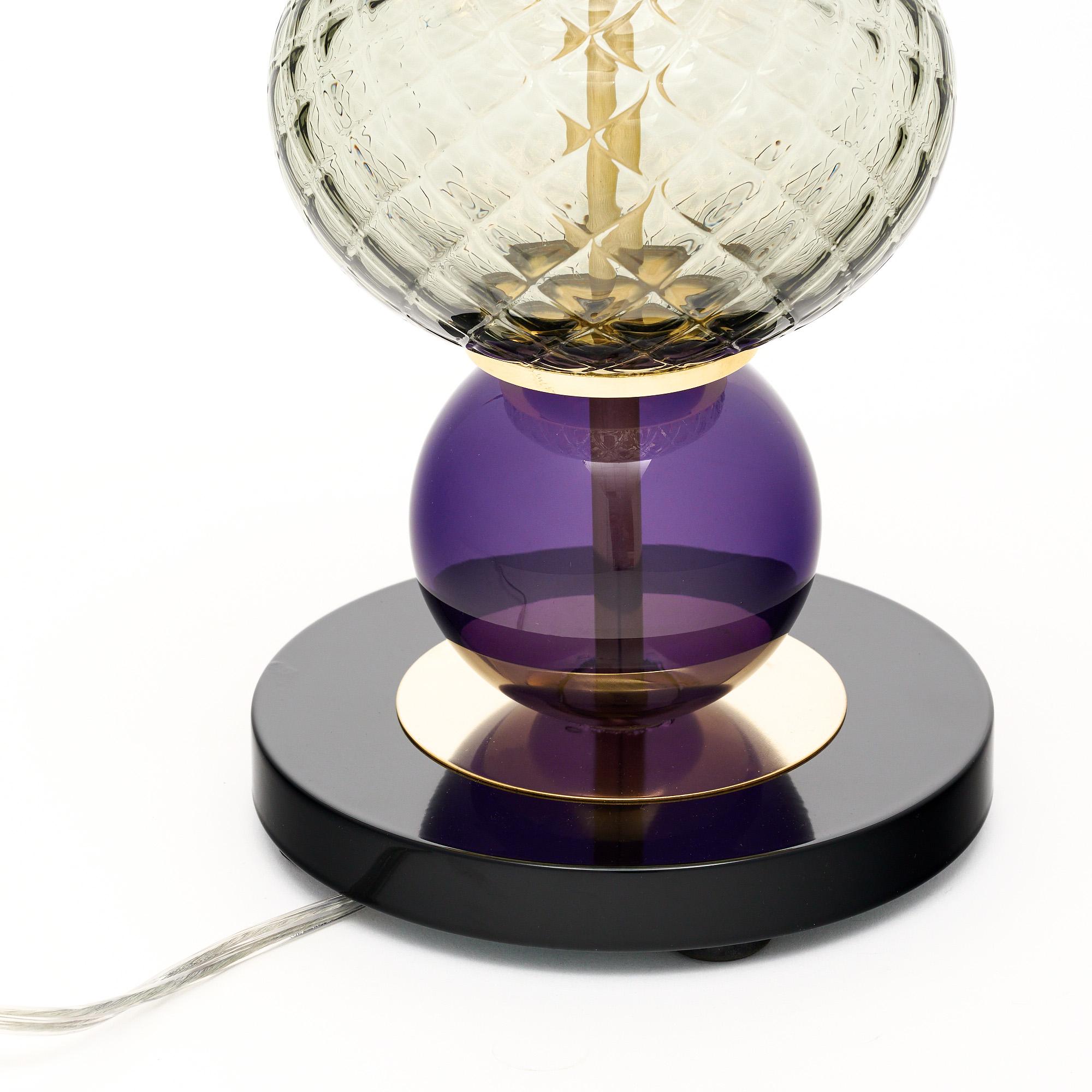 Purple and Black Murano Glass Lamps 2
