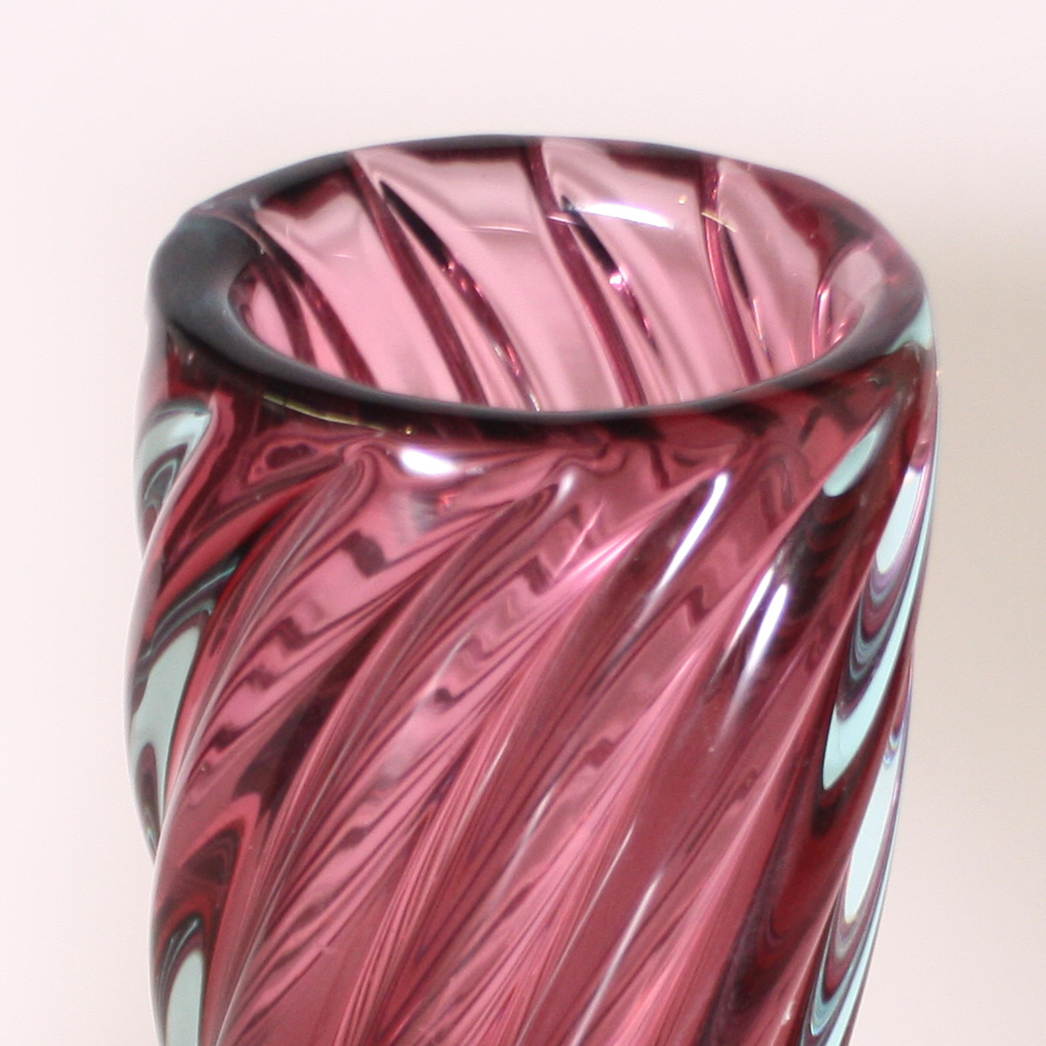 Purple and Blue Murano Glass Vase, circa 1950 In Good Condition In Dallas, TX