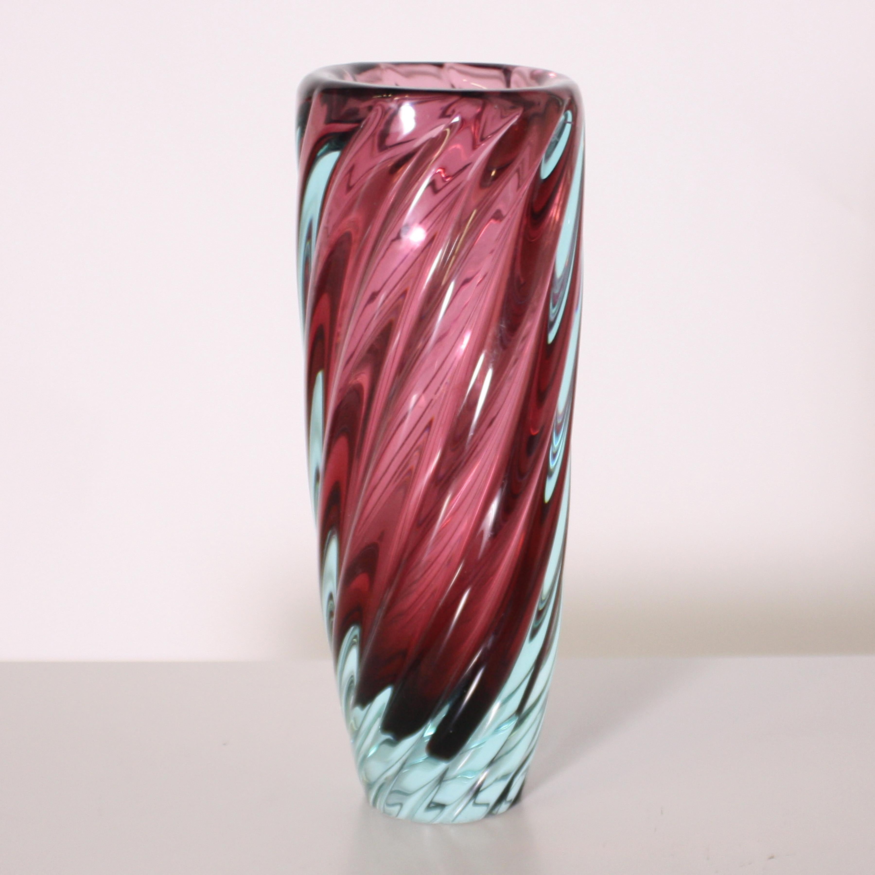 Purple and Blue Murano Glass Vase, circa 1950 1