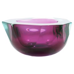 Purple and Blue Murano Sommerso Ashtray / Bowl by Flavio Poli for Suguso