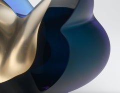 Sculpture en verre au palladium violet et bleu, Barbara Nanning