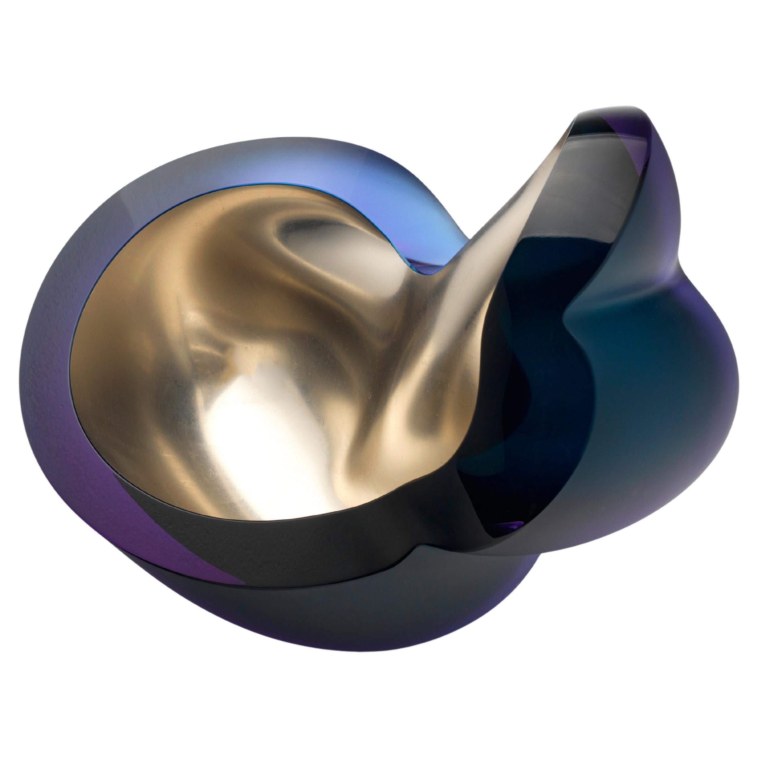 Purple and Blue Palladium Glass Sculpture, Barbara Nanning