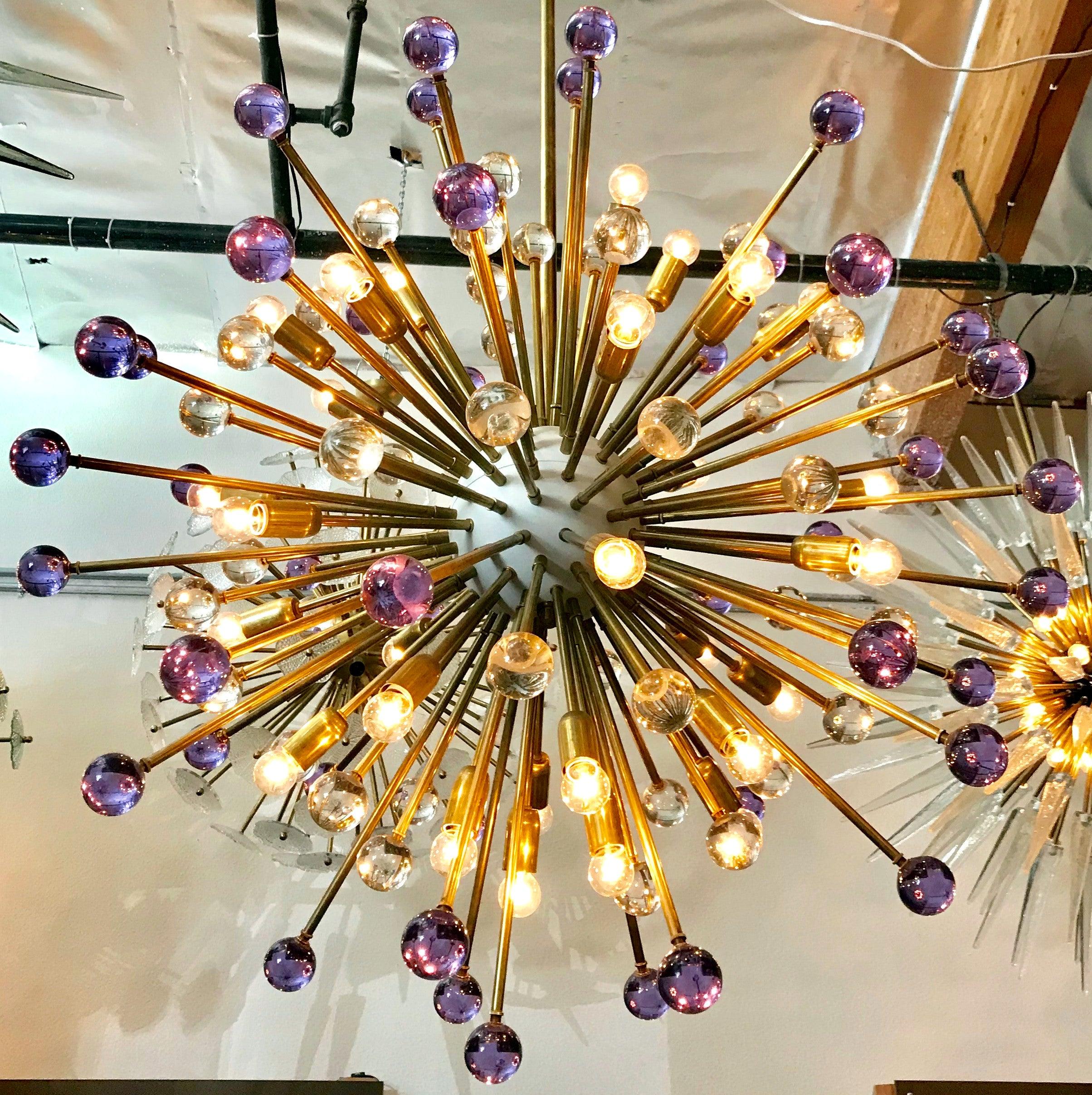Italian Purple and Clear Burst Sputnik by Fabio Ltd For Sale