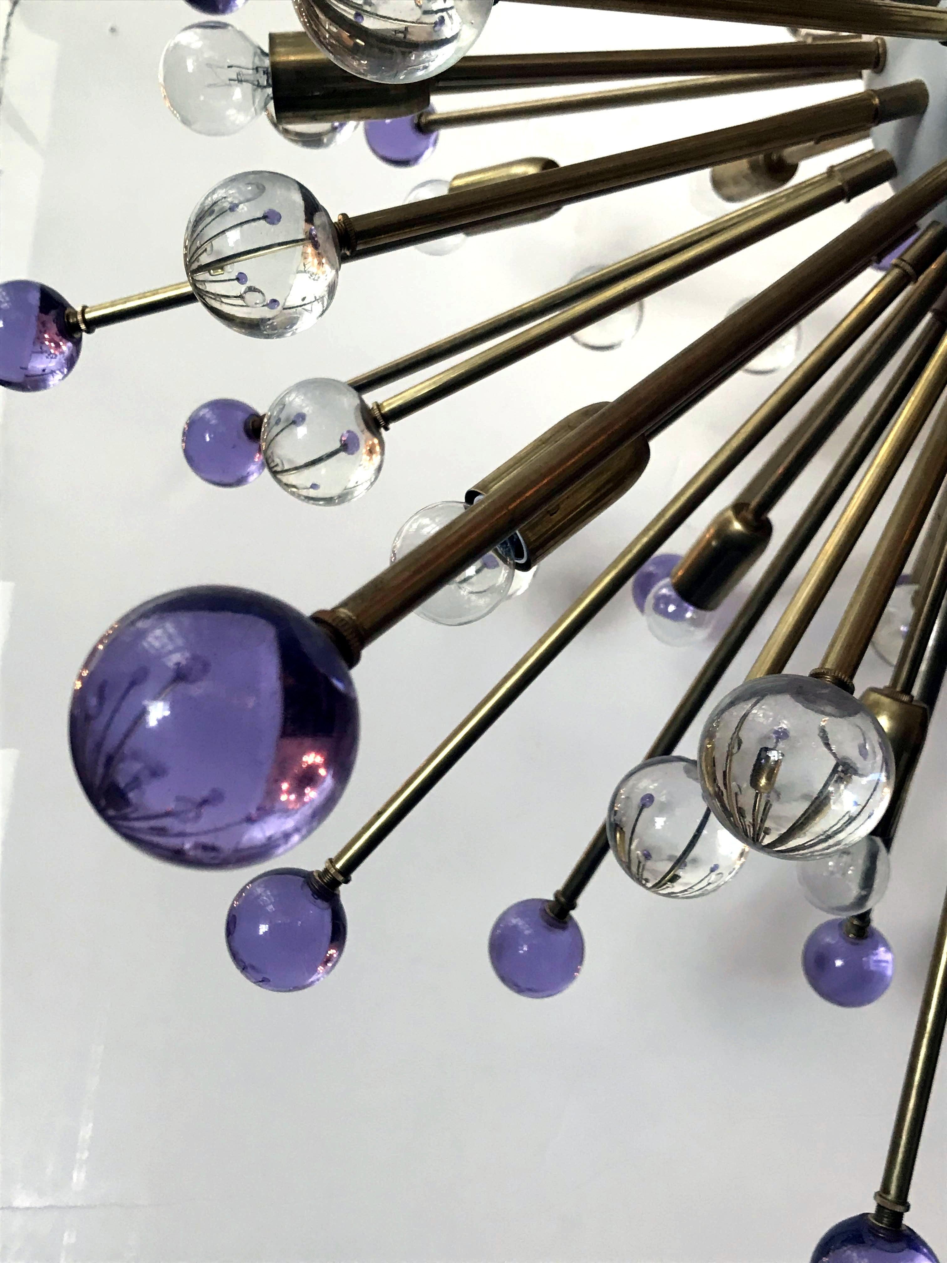 Purple and Clear Burst Sputnik by Fabio Ltd For Sale 1