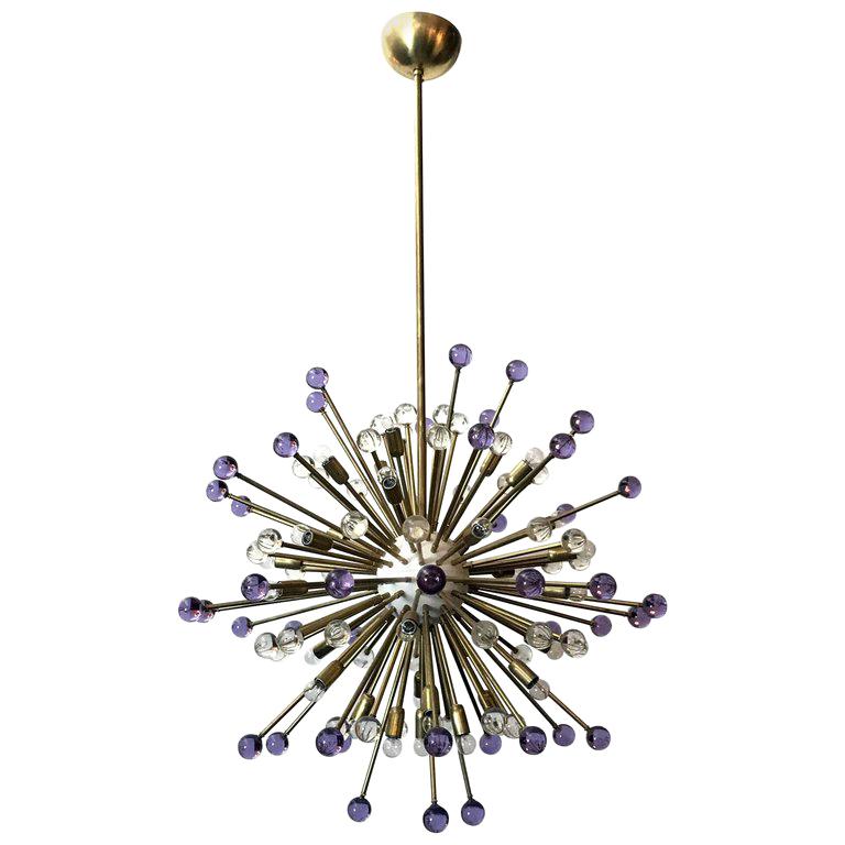 Sputnik mit lila und klarem Wurzelholz von Fabio Ltd