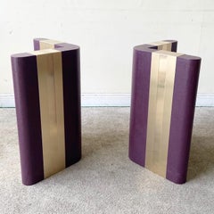 Base de table de salle à manger violette et dorée