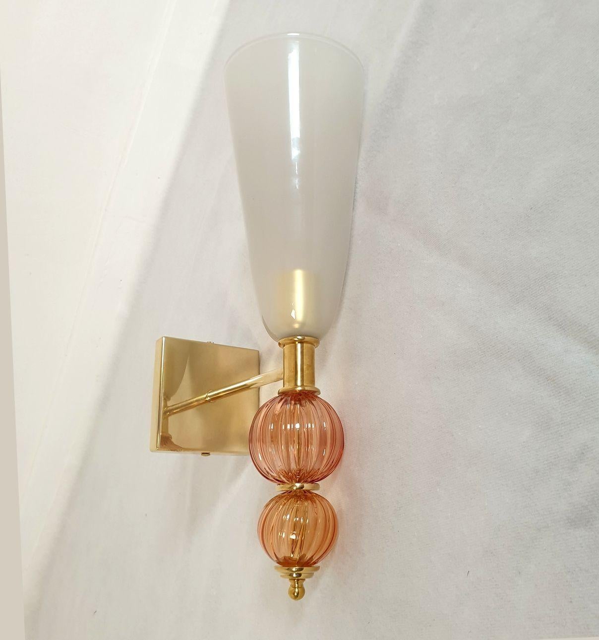 Italiano Purple and gray Mid Century Modern Murano sconces in vendita