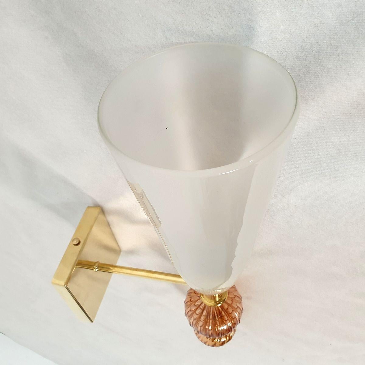 Ottone Purple and gray Mid Century Modern Murano sconces in vendita