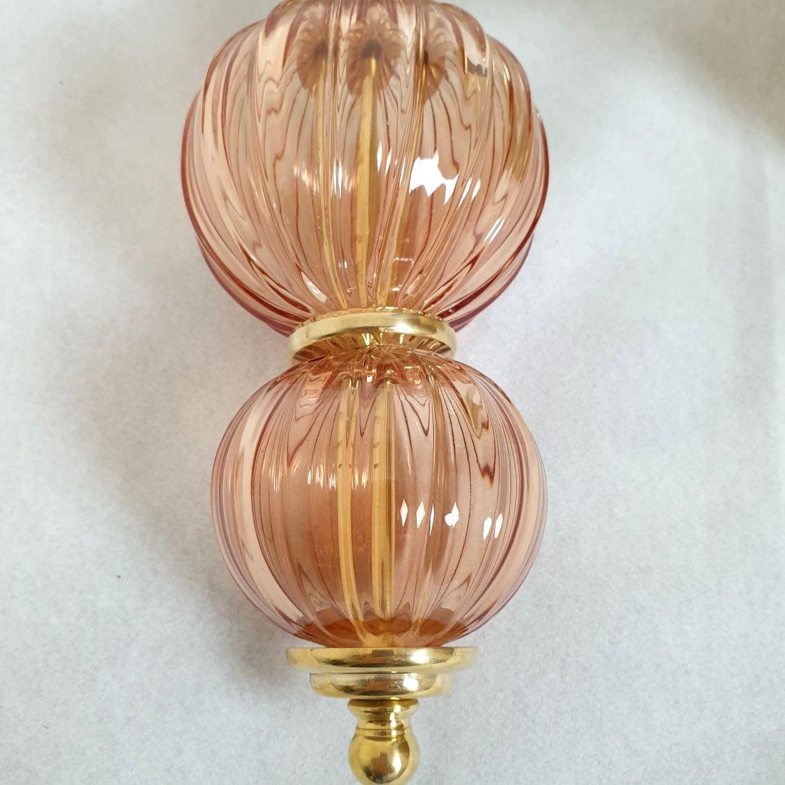 Purple and gray Mid Century Modern Murano sconces in vendita 2