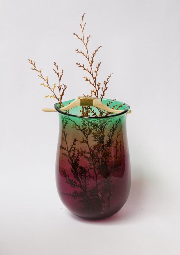 Organic Modern Purple and Green Heiki Vase II, Pia Wüstenberg For Sale