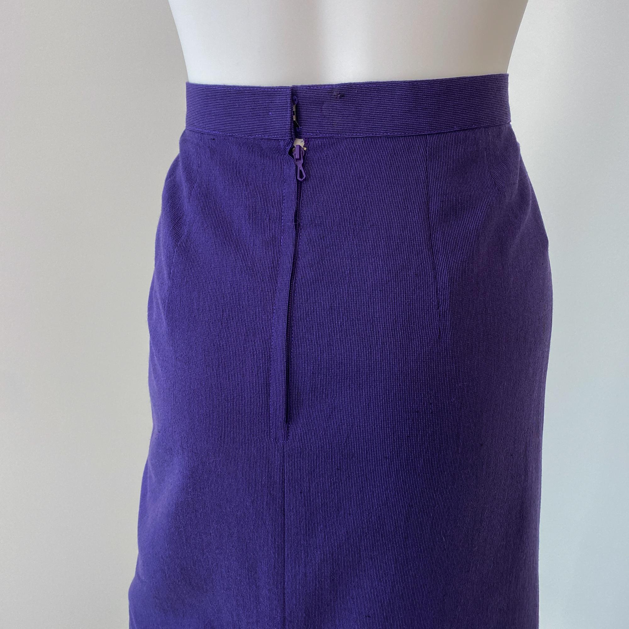 Combinaison jupe rétro violet et vert Taille 8/10, années 1980 en vente 15