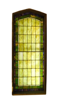 Purple and Green Slag Glass Window
