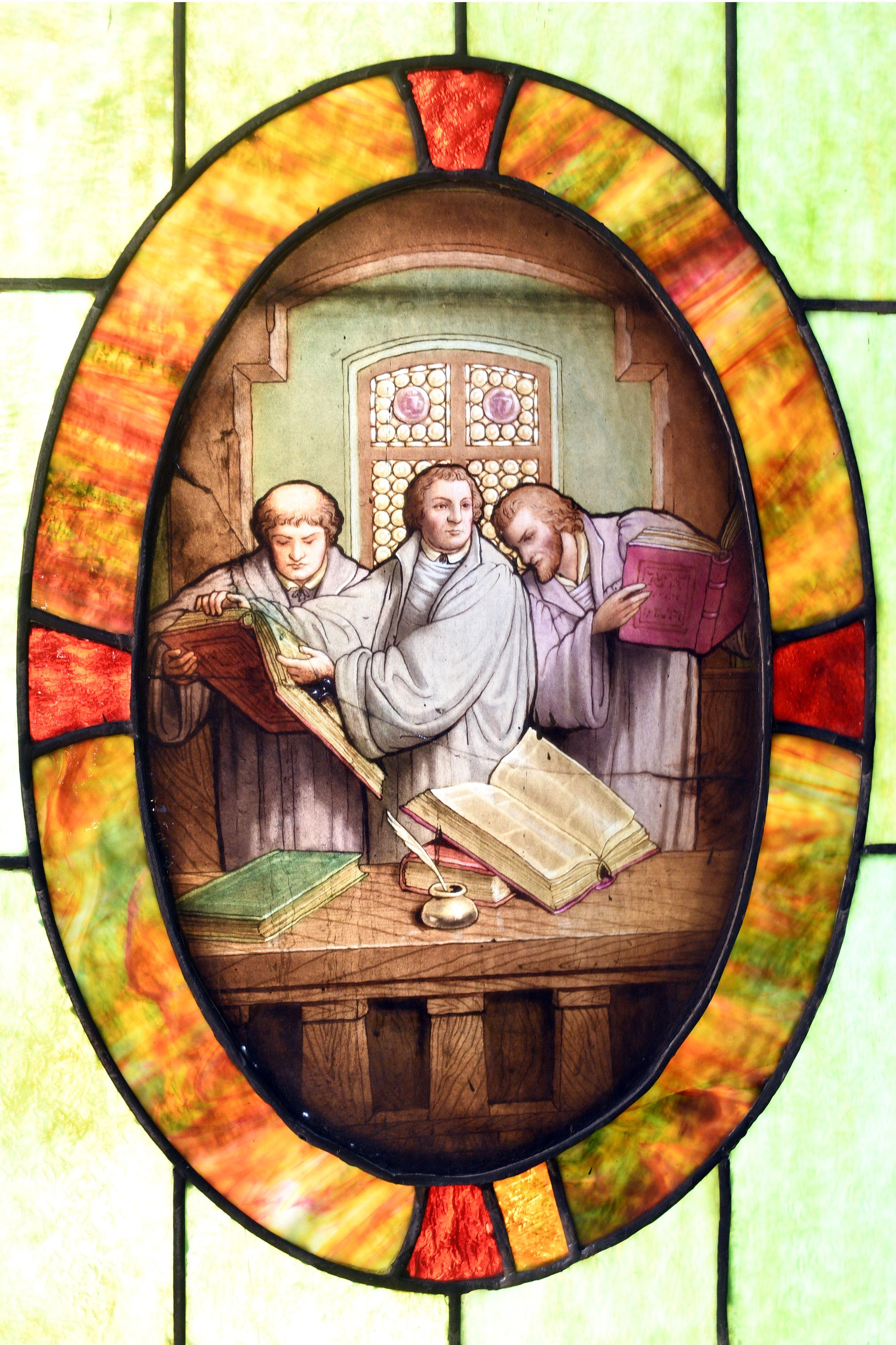 oval stained glass window