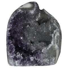 Purple and Grey Druzy Quartz Crystal, Small Geode