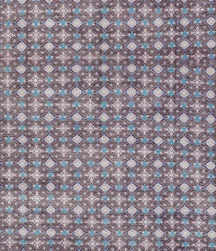 Purple and Ivory Contemporary Handmade Wool Turkish Oushak Rug