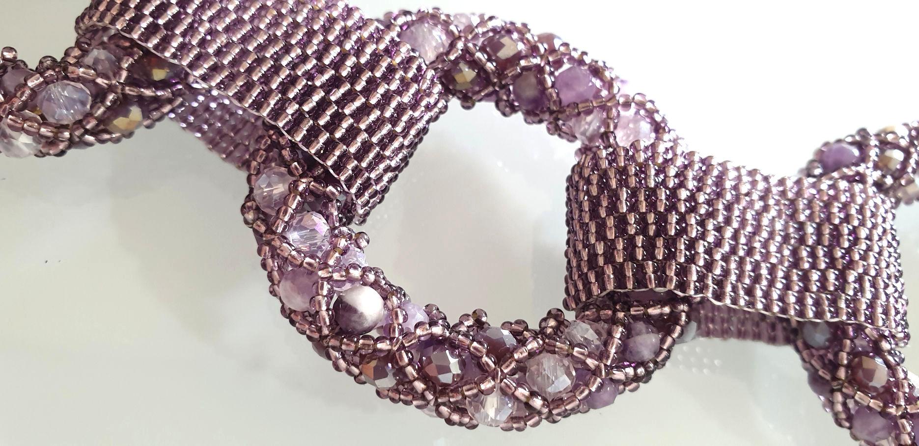 Purple Murano Glass Beaded Fashion Necklace  In New Condition For Sale In Dallas, TX