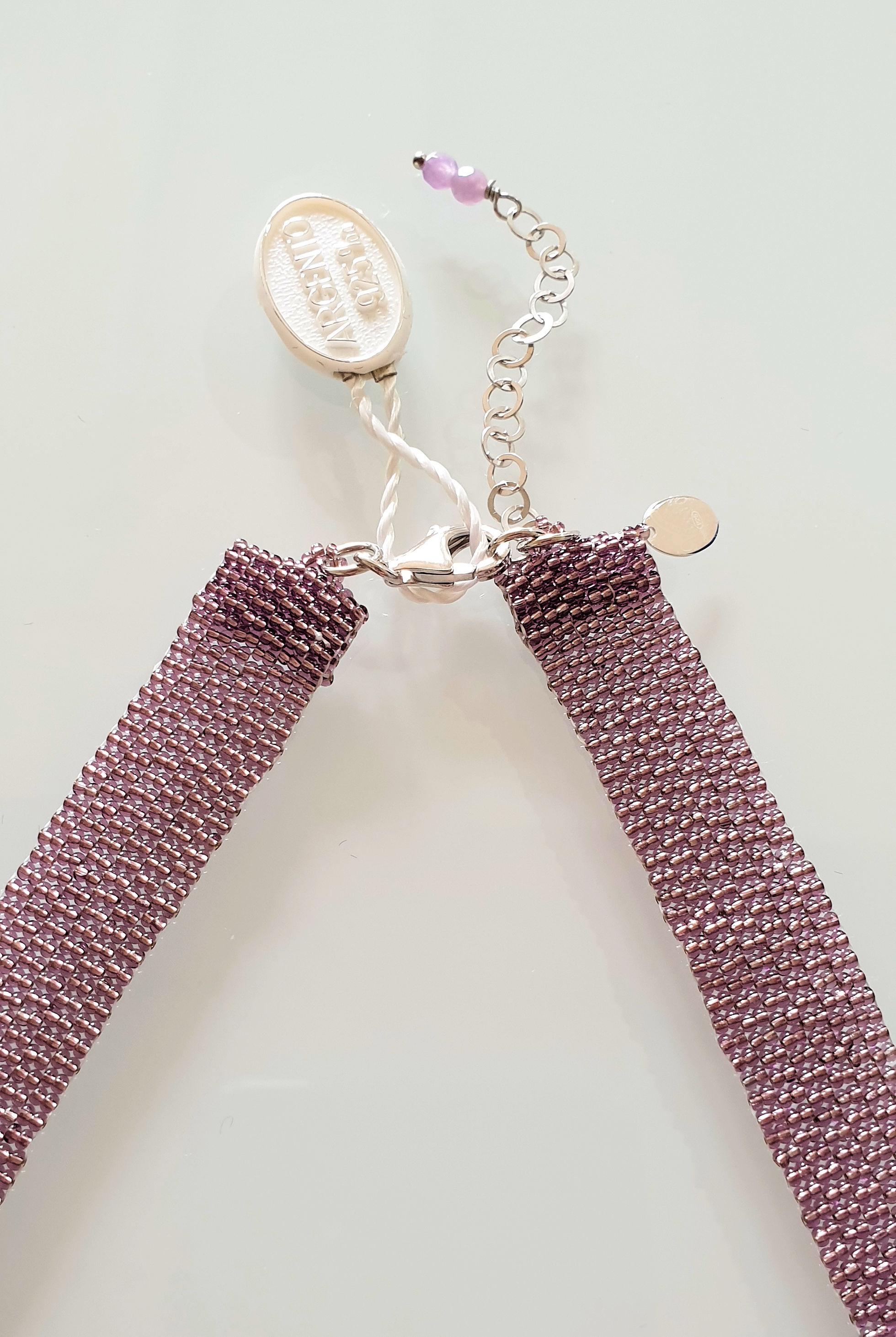 Women's Purple Murano Glass Beaded Fashion Necklace For Sale