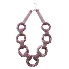 Purple Murano Glass Beaded Fashion Necklace 