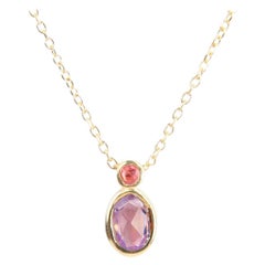 Purple and Pink Sapphire Duo Necklace