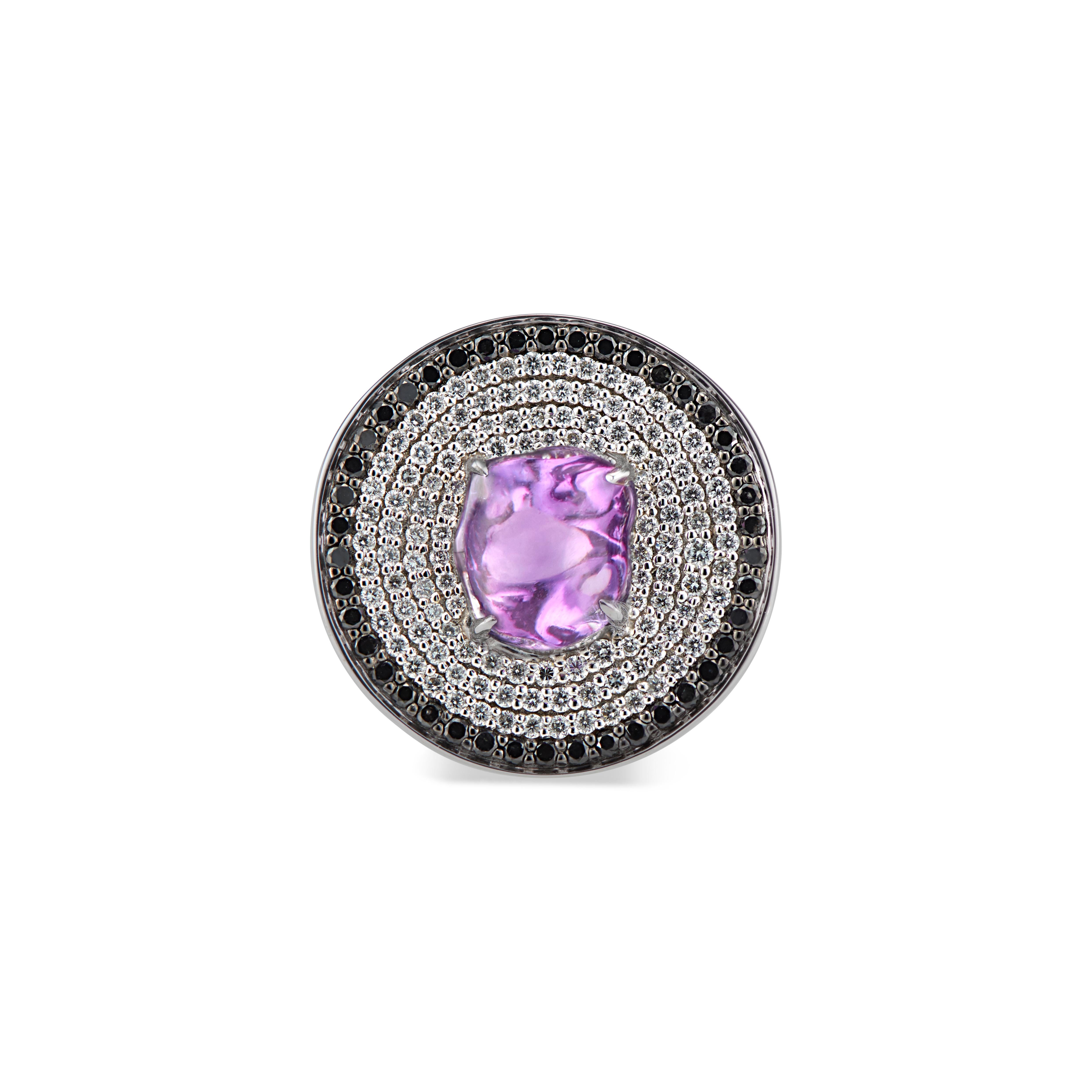 Purple and Pink Sapphire Linear Drop Earrings im Zustand „Neu“ in Houston, TX