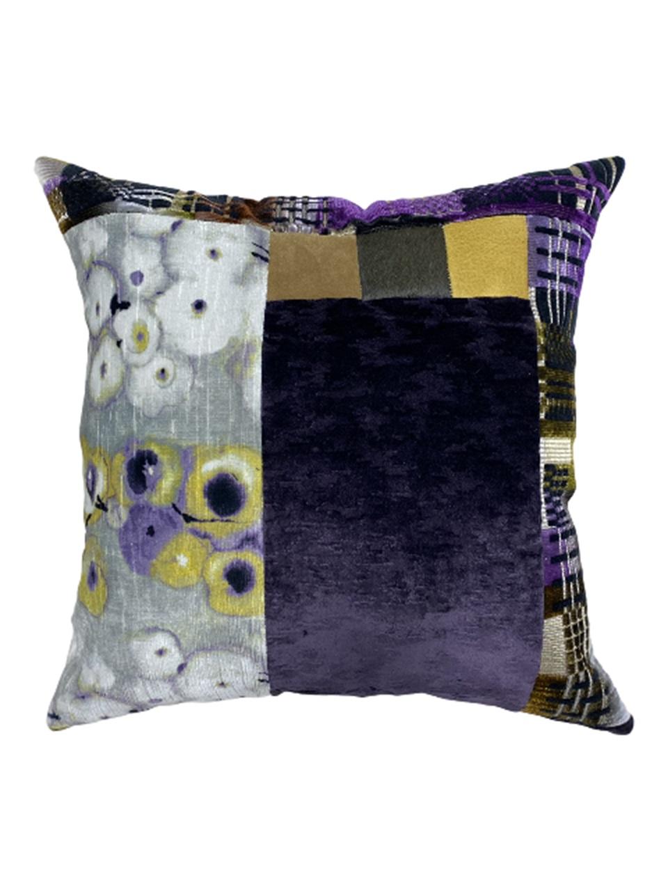 American Purple and Saffron Highlight Pillow For Sale