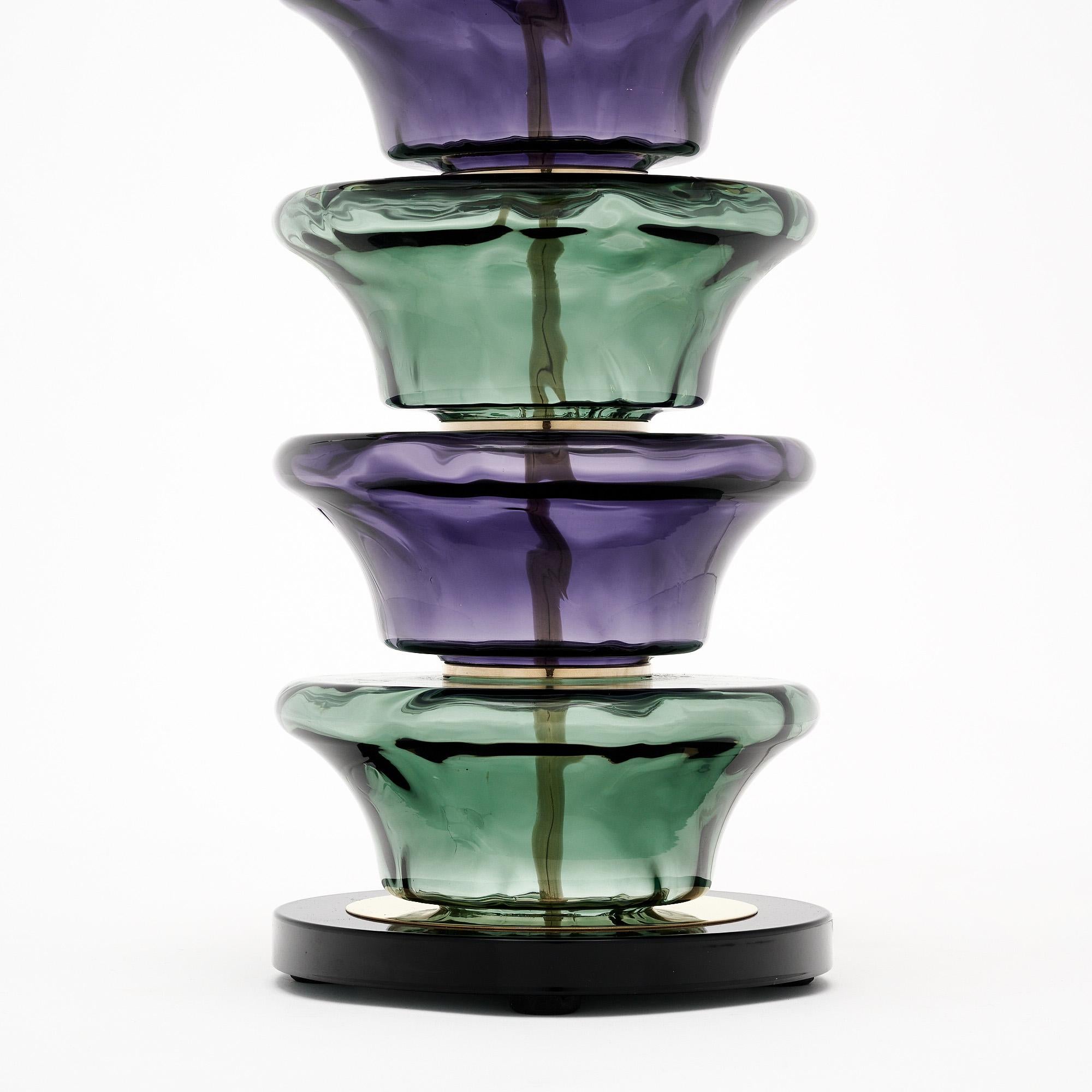 Purple and Teal Murano Glass Lamps For Sale 1