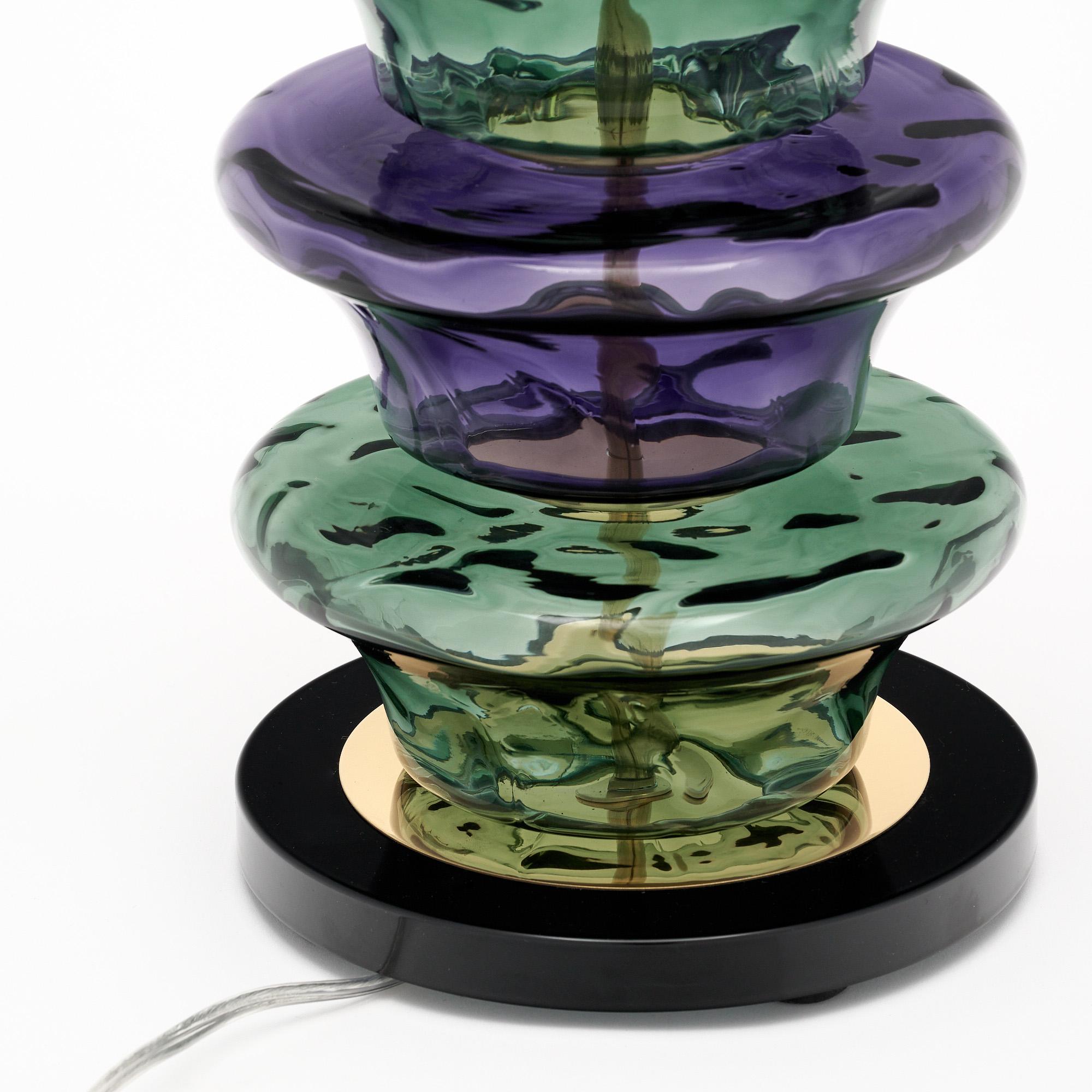 Purple and Teal Murano Glass Lamps For Sale 2