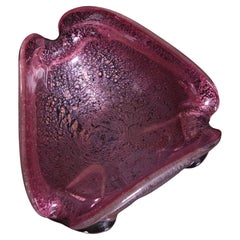 Morado  y cuenco de cristal translúcido de Murano, Italia, años 50
