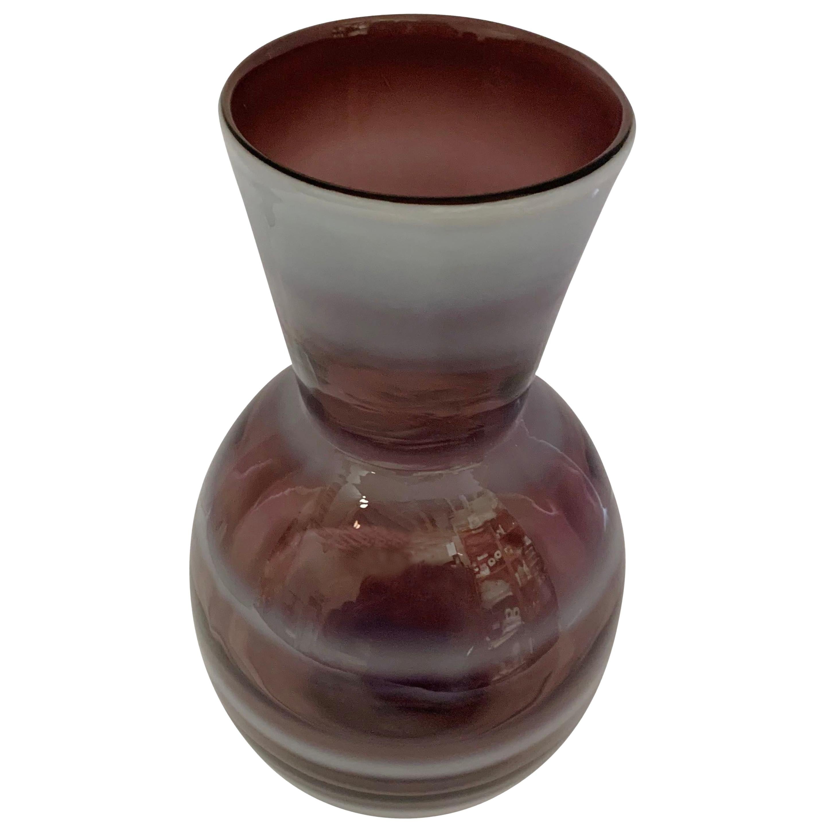 Purple and White Glass Vase, China, Contemporary