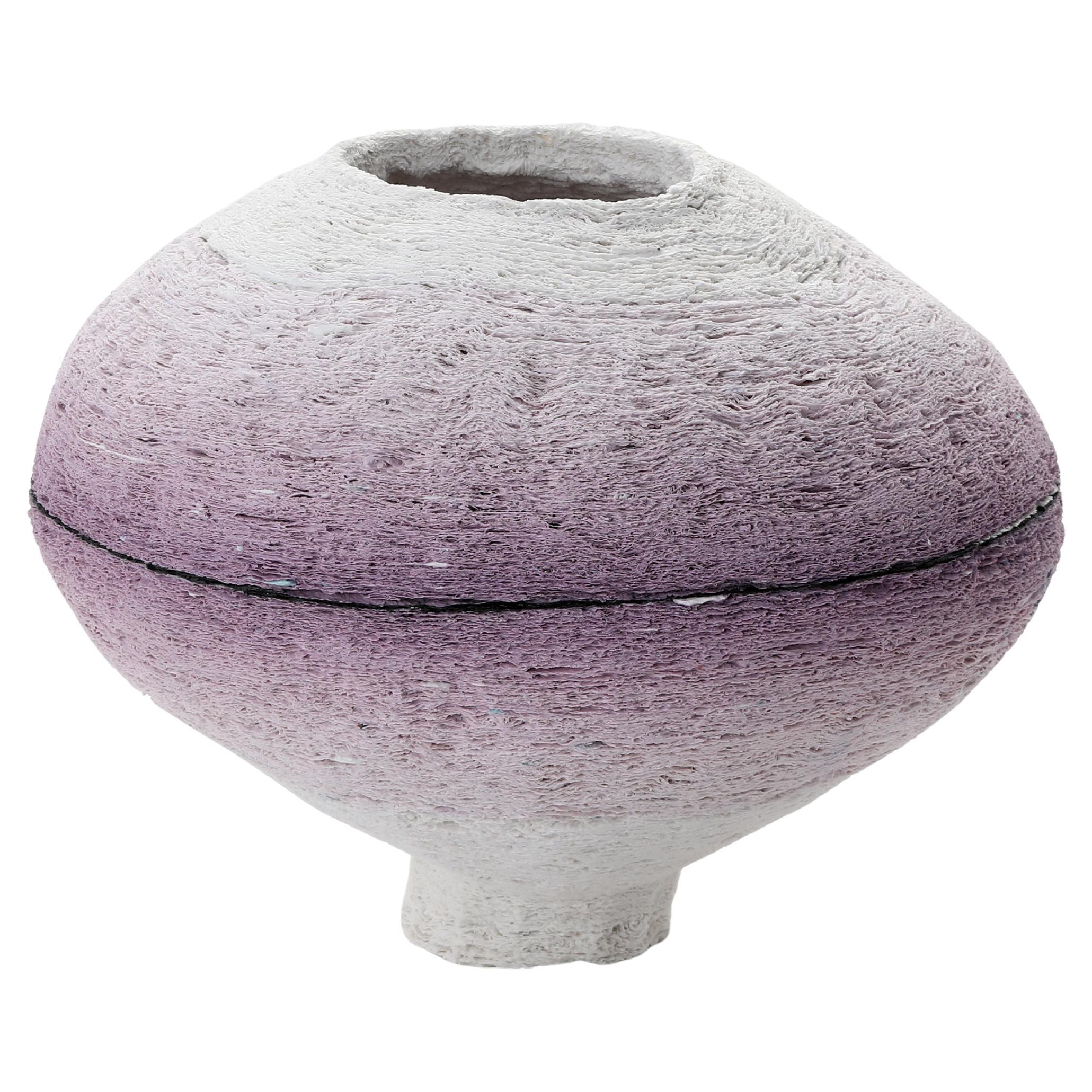 Purple and White Layered Ceramic Vessel, Jongjin Park For Sale
